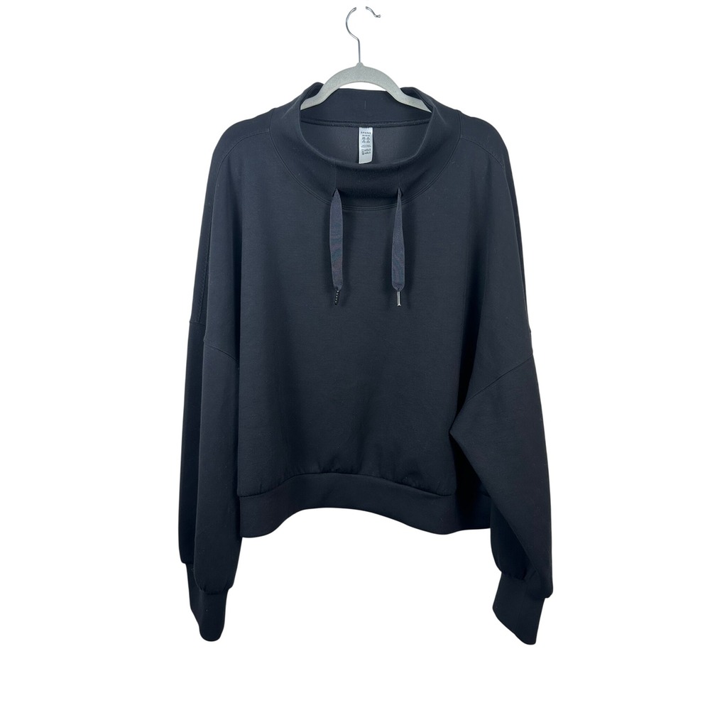 Spanx AirEssentials Sweatshirt Womens 3X Black Excellent Mock Neck Pullover
